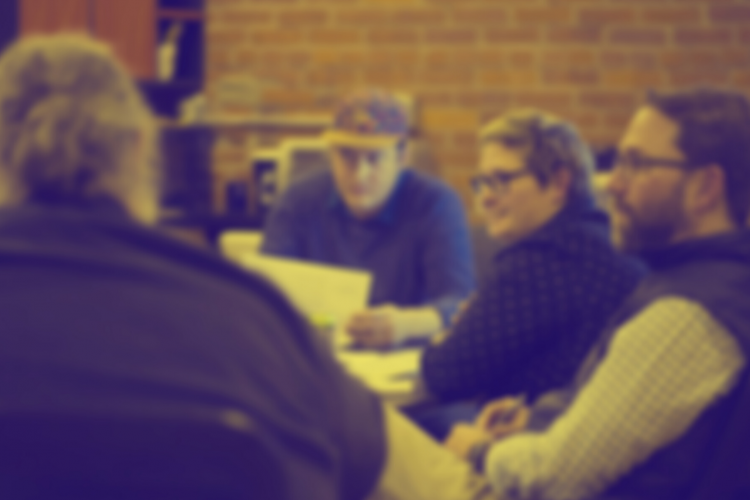 Media Factory board members in a strategic planning session