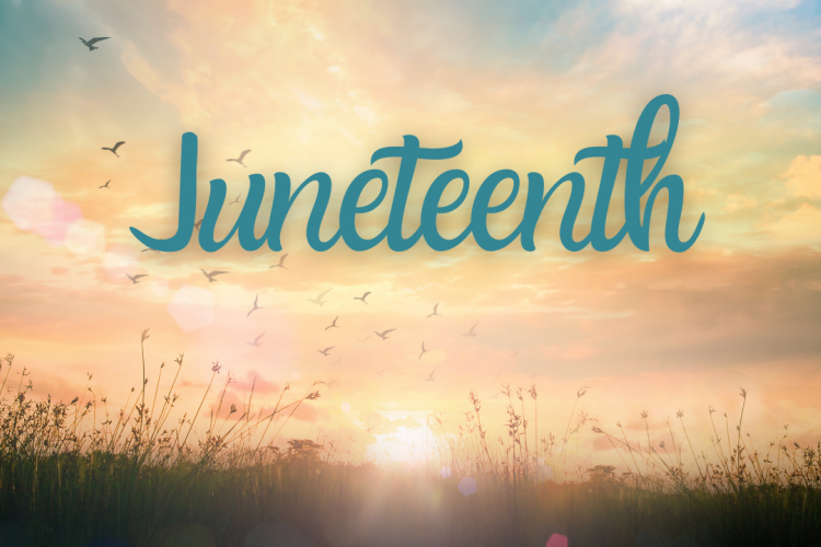 sunrise with the word "Juneteenth"