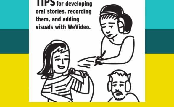 drawing of people using headphones and microphones