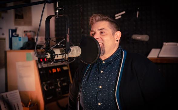 DJ Echo in the radio booth