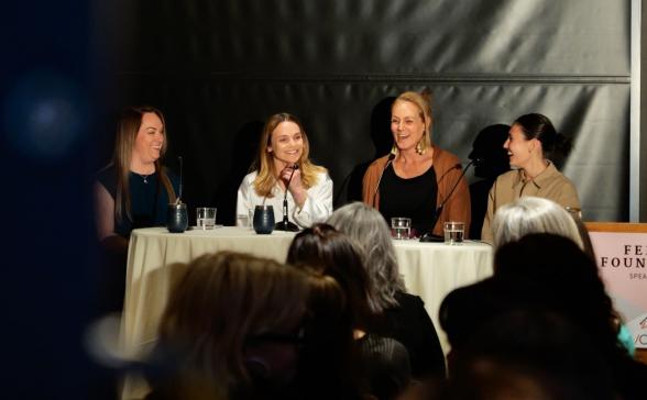Speakers and host at Female Founders event