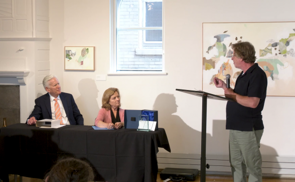 Michael Chorney speaking at the award presentation