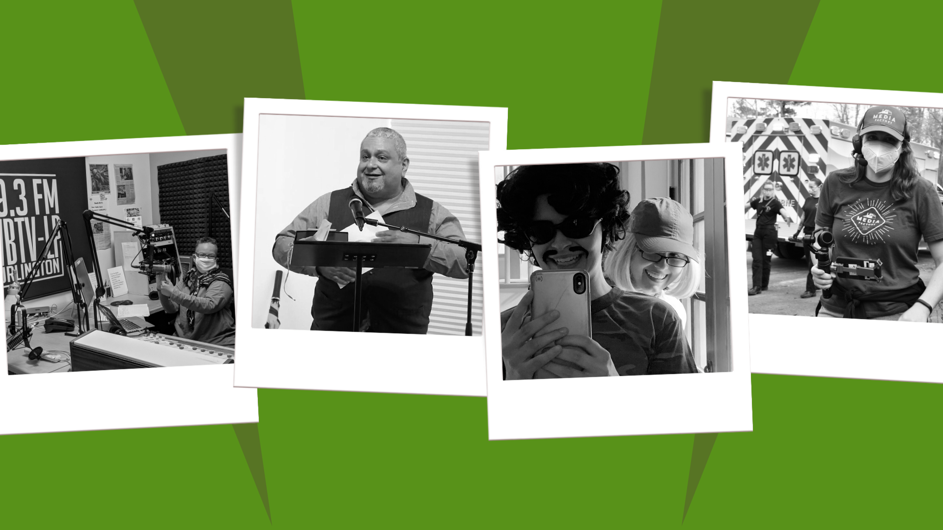 images from WBTV-LP, cultural events livestreams, Crowdsourced Cinema, and community field production