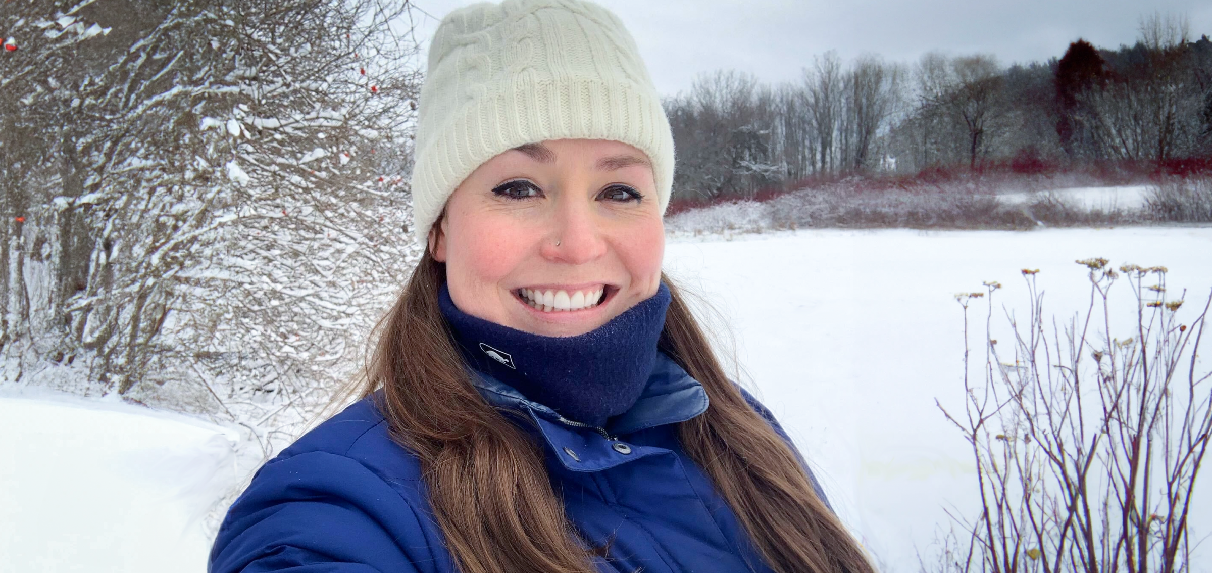 Abbie Stevenson in the Vermont snow