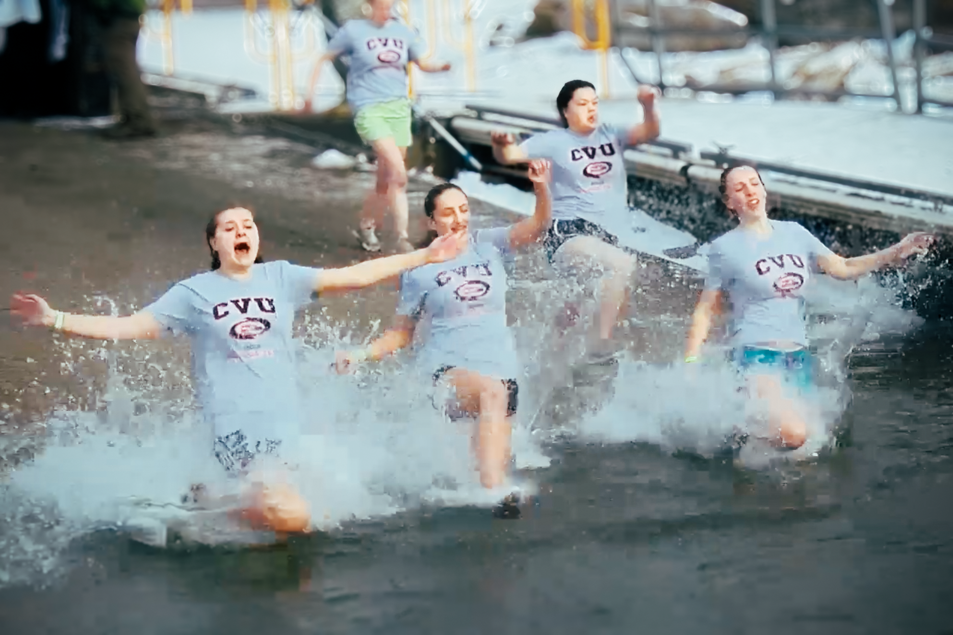 CVU students plunge into Lake Champlain for the 2017 Penguin Plunge